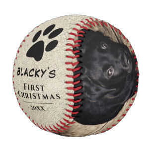 Balle De Baseball Rustique Chien de Noël Chien Paw photo Collage