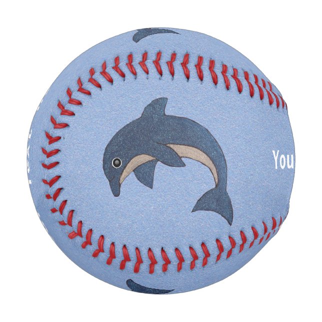 Balle De Baseball Saupoudrer Les Dauphins Bleus Foncé Blancs Avec Le (Devant Gauche)