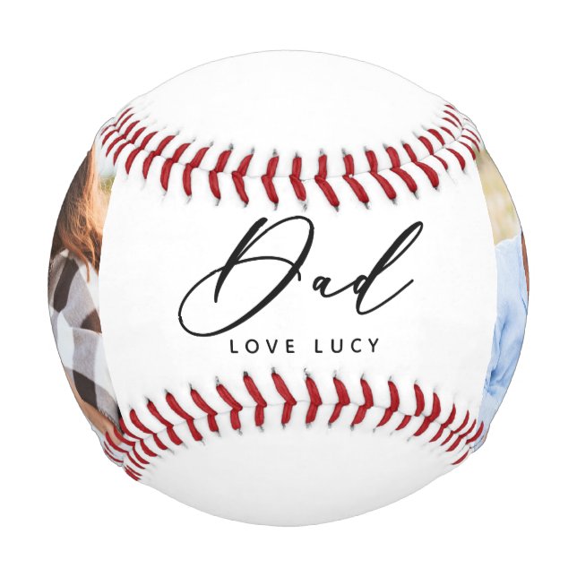 Balle De Baseball script amusant papa multi photo (Devant)