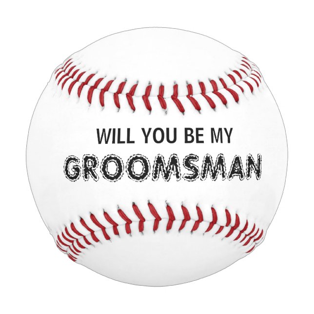 Balle De Baseball Seras-Tu Mon Témoin de Mariage Nom Baseball (Devant)