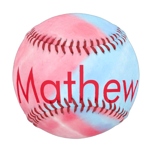 Balle De Baseball simple initial letter mongram add your name red b (Devant)