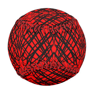 Balle De Baseball Simple Scribble   Carreaux miroir   Rouge  