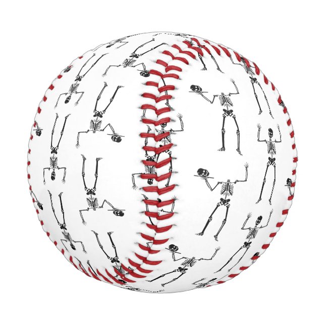 Balle De Baseball Skeletons D'Halloween, Baguette Ou Traite, Boo (Angle)