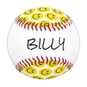 Balle De Baseball Smile Emoji NOM Happy Face Sports Amusants Retro E