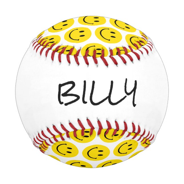 Balle De Baseball Smile Emoji NOM Happy Face Sports Amusants Retro E (Dos)