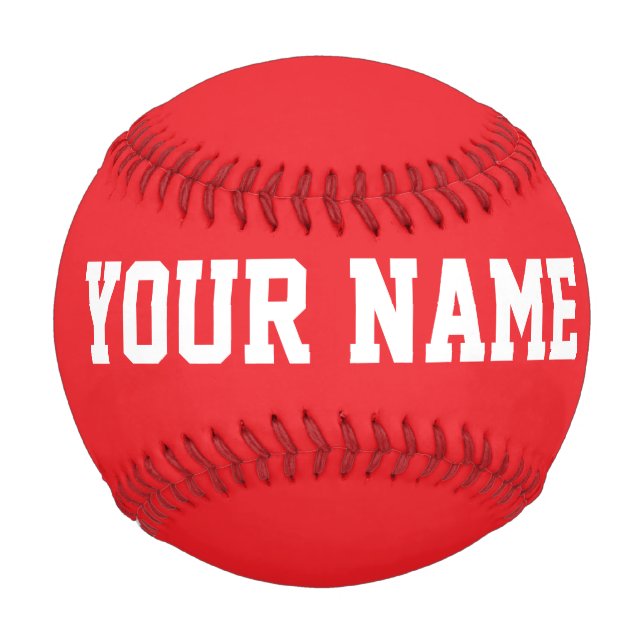 Balle De Baseball Sport Birthday gift idea custom name text red (Devant)