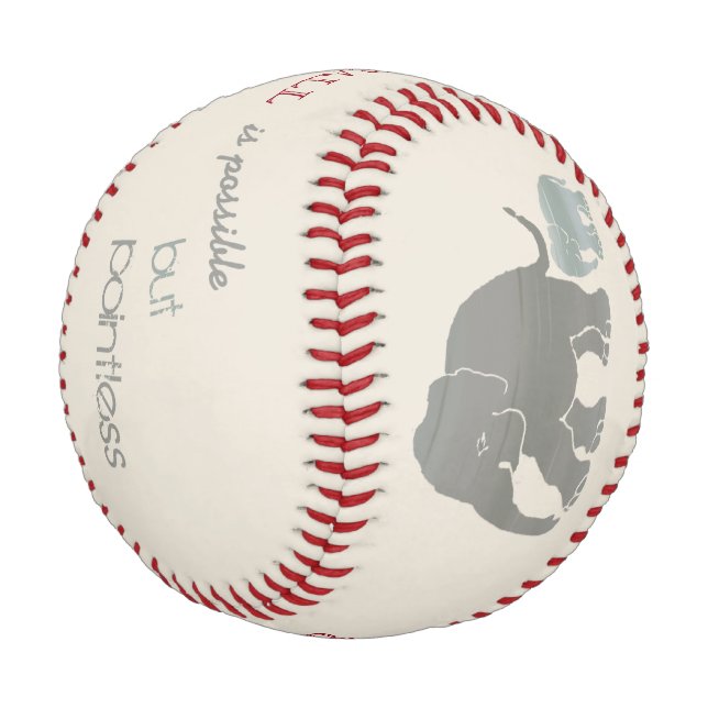Balle De Baseball Style Rétro Humoristique Monogramme Elephant Lover (Angle)