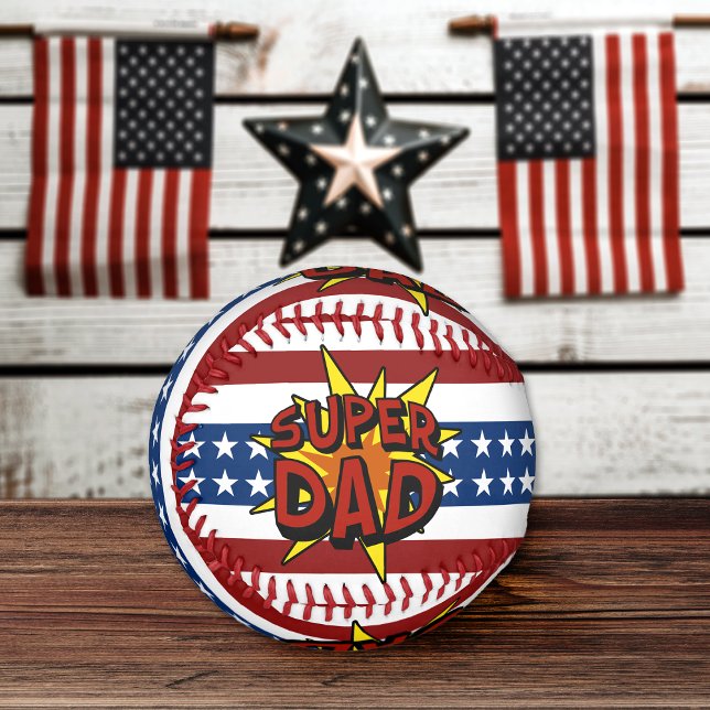 Balle De Baseball Super papa patriotique (Créateur téléchargé)