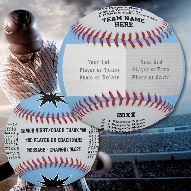 Balle de baseball sur mesure, pour entraîneurs, aî (Carolina Blue, Gray, Black, Baseball Coach Thank You. Personalized, Baseball Senior night gift ideas)