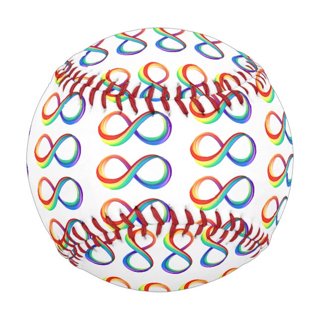 Balle De Baseball Symbole d'infinité arc-en-ciel stratifié (Devant)