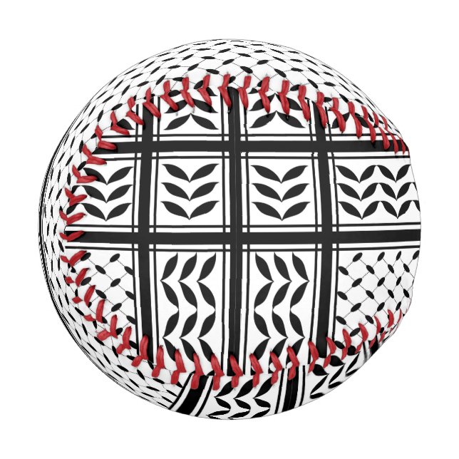 Balle De Baseball Symbole Keffiyeh de la Palestine Motif de résistan (Devant Gauche)