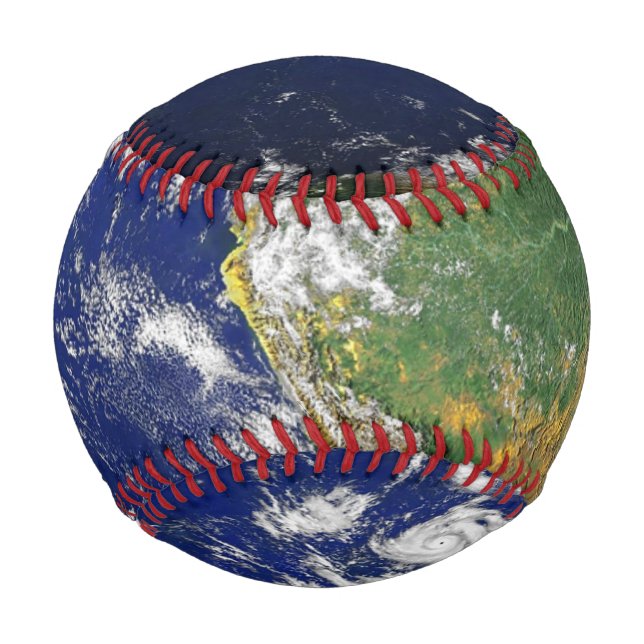 Balle De Baseball Terre continents et océans bleu vert globe (Devant)