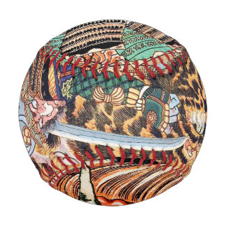 Balle De Baseball Tigre samouraï japonais oriental et vintage démon