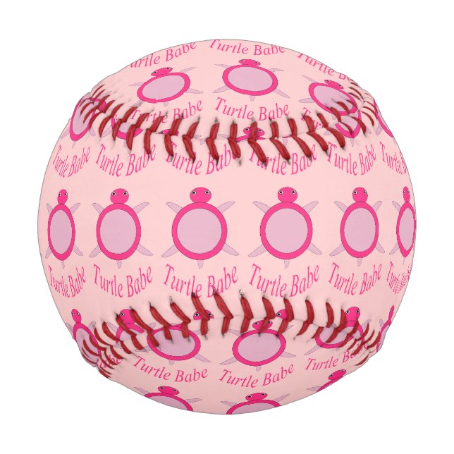 Balle De Baseball Tortue rose mignonne Baby Baseball (Devant)