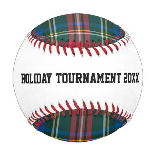Balle De Baseball Tournoi de baseball Tartan Plaid NOM ANNÉE