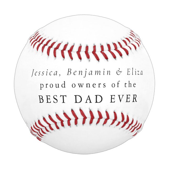 Balle De Baseball Typographie des noms personnalisés du meilleur pèr (Devant)