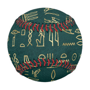Balle De Baseball Typographie hiéroglyphes égyptiens dorés Egypte