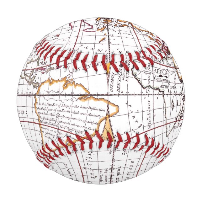 Balle De Baseball Une Nouvelle Carte Du Terraque Globe Custom Baseba (Dos)