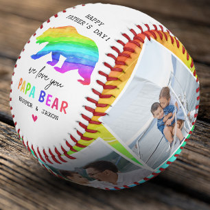 Balle De Baseball Vibrant arc-en-ciel Papa Ours Papa Cadeau