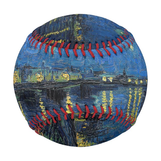 Balle De Baseball Vincent van Gogh - Nuit étoilée sur le Rhône (Devant)
