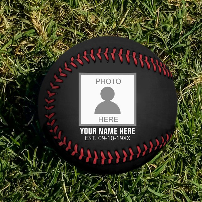Balle De Baseball Votre photo ici Nom et âge (Créateur téléchargé)