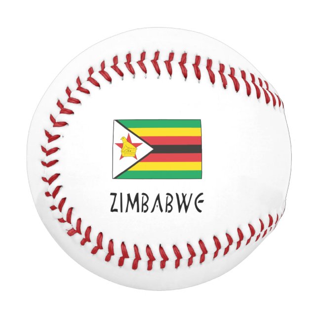 Balle De Baseball Zimbabwe Drapeau du Zimbabwe Noir Nom Personnalisé (Devant Gauche)