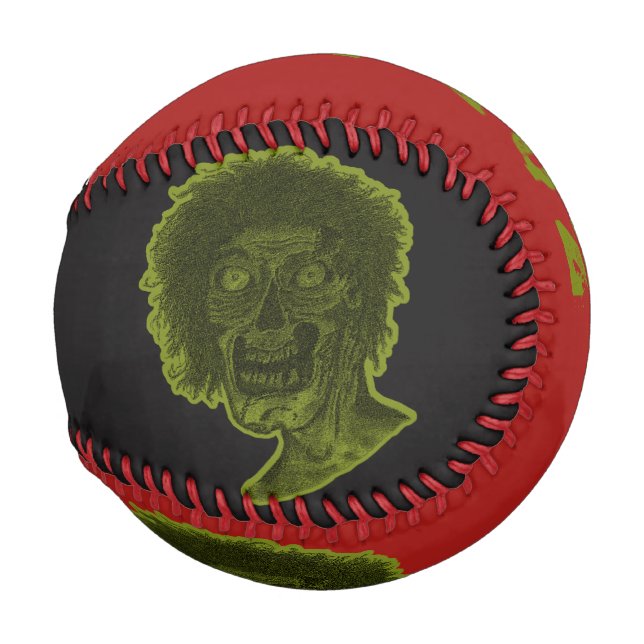 Balle De Baseball Zombie-Baseball -Rouge et noir vert (Dos Gauche)