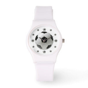 Balle de football blanc Montre sportive