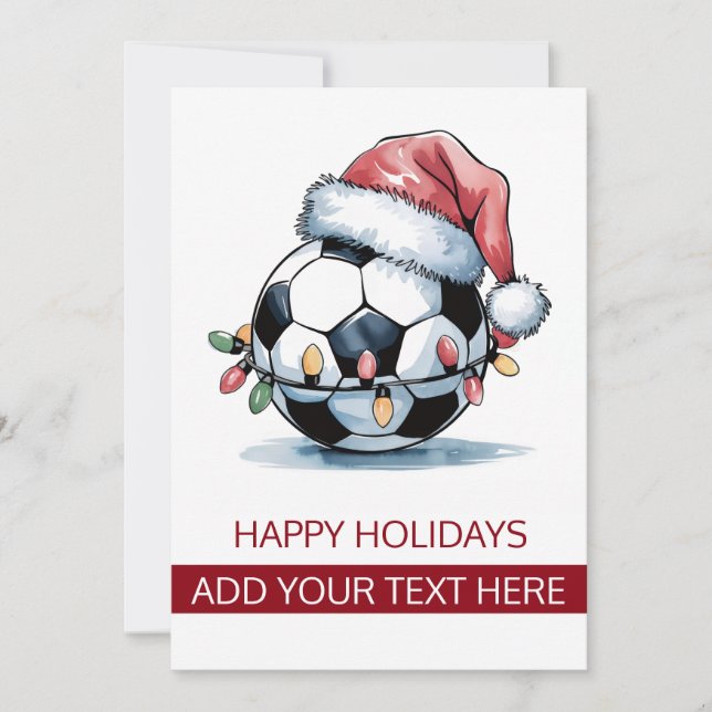 Balle de Football de Noël Chapeau de Noël Cartes d (Devant)