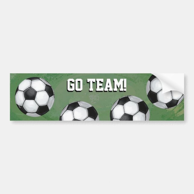 Balle de football, Go Team Bumper Sticker (Devant)
