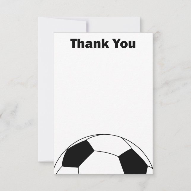 balle de football Merci cartes de notes (Devant)