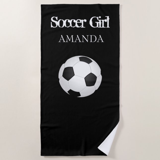 Balle de football personnalisé serviette de plage  (Devant)