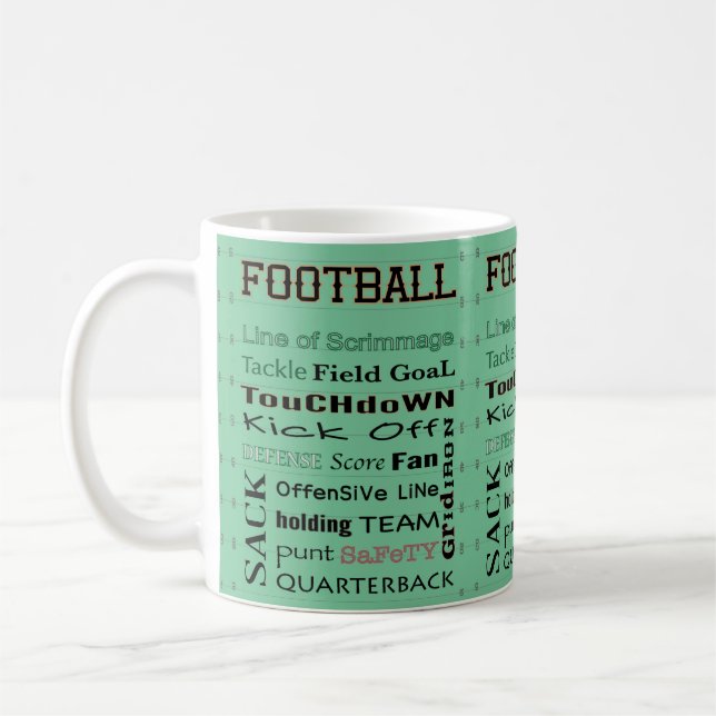 BALLE DE FOOTBALL typographie Café Mug (Gauche)