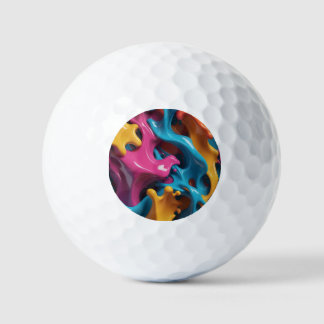 Balle de golf abstraite multicolore