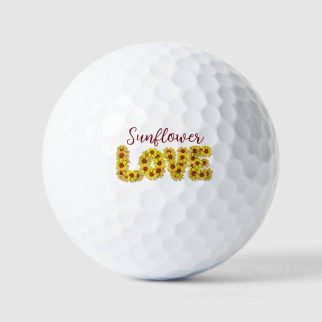 Balle de Golf Amour Tournesol (Recto)