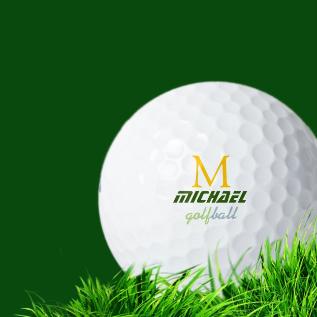 balle de golf avec monogramme élégant (Créateur téléchargé)