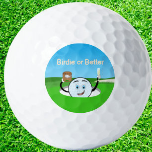 Balle de golf Birdie or Better célébrant un trou e