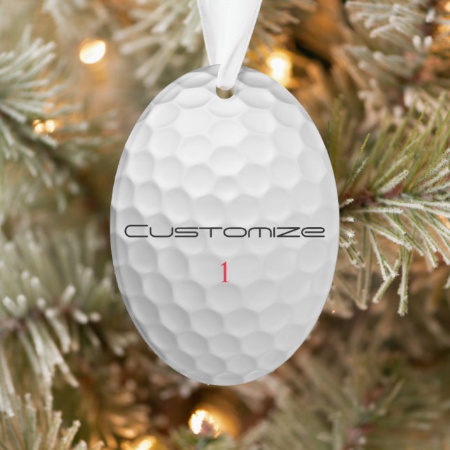 Balle de golf blanche texturée avec nom et numéro  (Arbre)