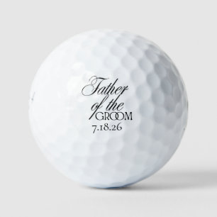 Balle de Golf du Père du Marié   Noir Moderne