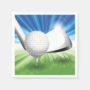 Balle de golf et serviettes en papier