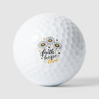 Balle de golf Faith, Hope, Love & Daisies