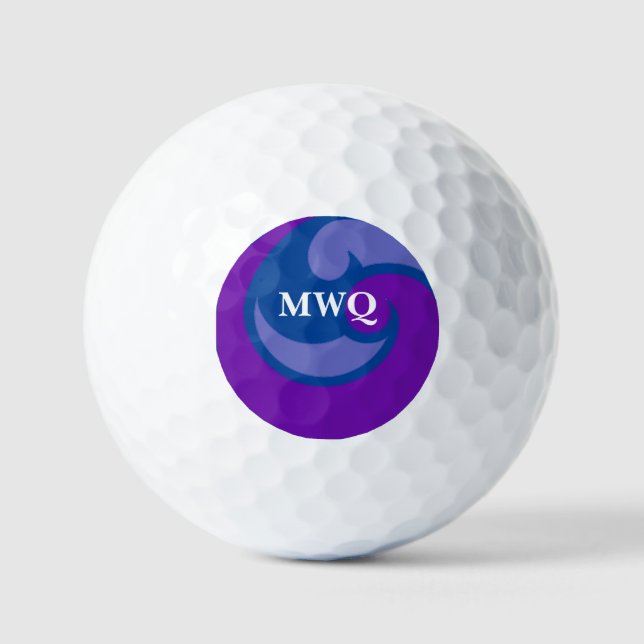 Balle de golf Monogramme Blue Wave (Recto)