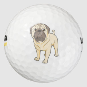 balle de golf pour chien de carlin mignon
