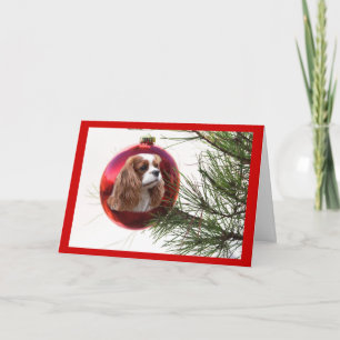 Balle de la carte de Noël Cavalier King Charles Sp