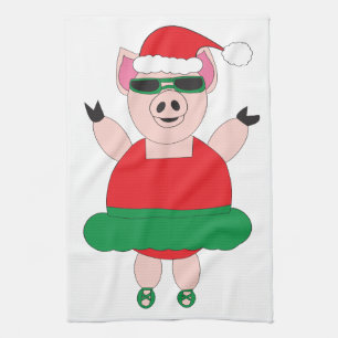 Balle de Noël Cochon Serviette de cuisine