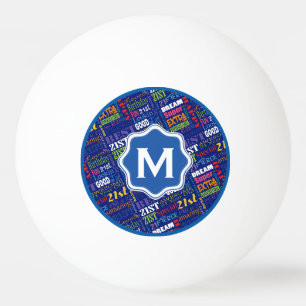 Balle De Ping Pong 21ème monogramme personnalisé de fête