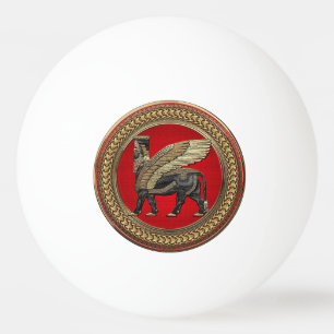 Balle De Ping Pong [400] Assyrian Winged Bull : Gold and Black Lamass