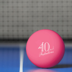 Balle De Ping Pong 40 et fabuleux élégant script rose 40e anniversair