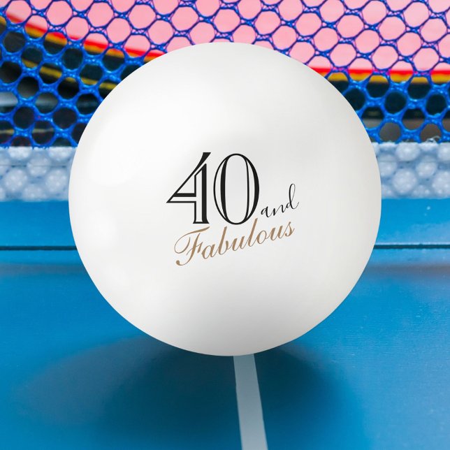 Balle De Ping Pong 40 et fabuleux script élégant 40e anniversaire (Créateur téléchargé)