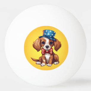 Balle De Ping Pong 4 juillet mignon Chien-71009